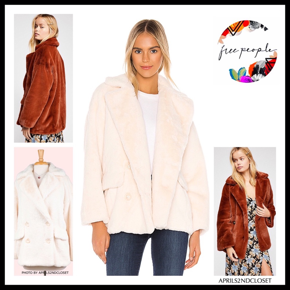 FREE PEOPLE BOHO TEDDY COAT FAUX FUR JACKET A2C - Picture 9 of 15